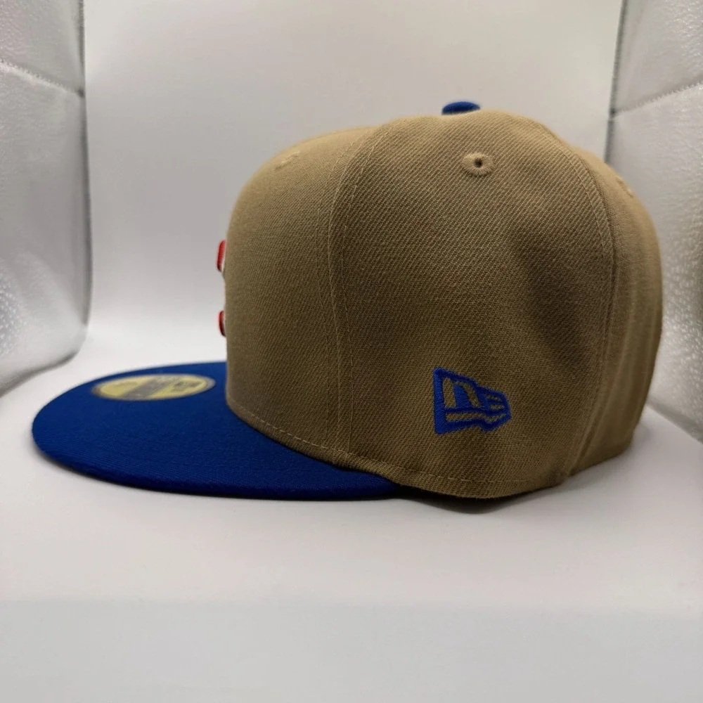 New Era 59FIFTY Chicago Cubs Brown/Blue MLB‎ Fitted Hat Size 7